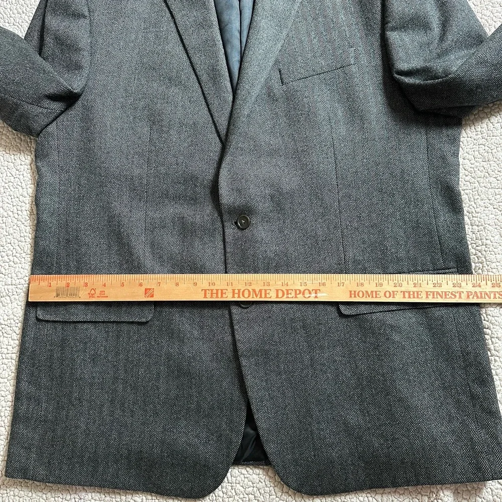 LRL Ralph Lauren Blazer Jacket Men's 48L Gray Wool Cashmere Herringbone Paisley